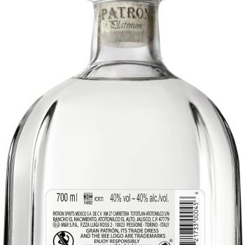 Gran PATRÓN Platinum Ultra-Premium Tequila, Made from the Finest 100% Weber Blue Agave, Handcrafted in Small Batches in Mexico, 40% ABV, 70cl / 700m